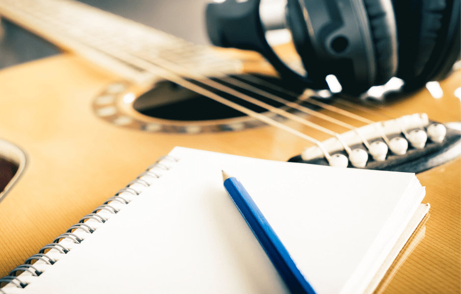 guitar and paper